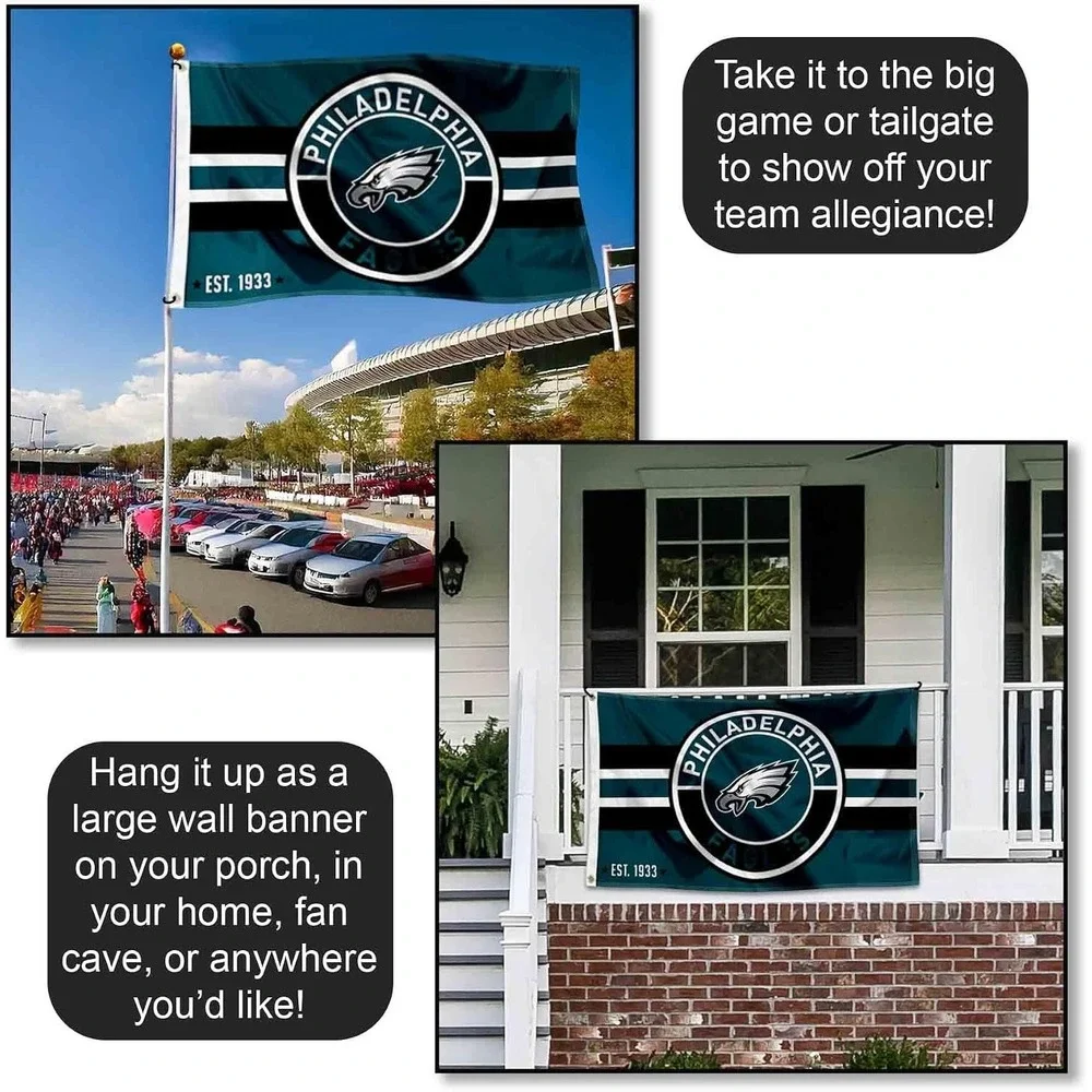 Philadelphia Eagles WinCraft Patch Circle Logo Flag 3x5 Foot Banner NFL NEW